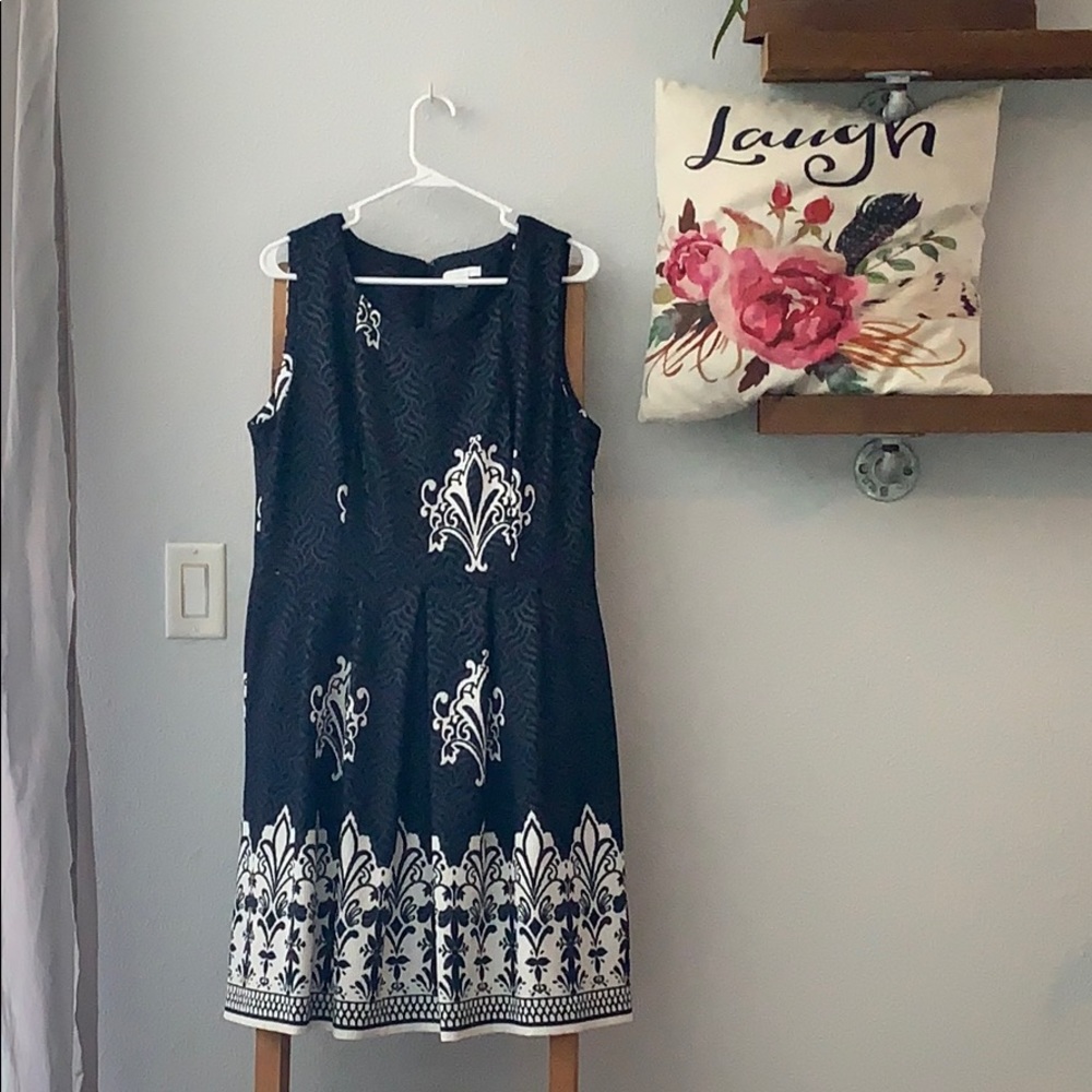 Blue printed dress